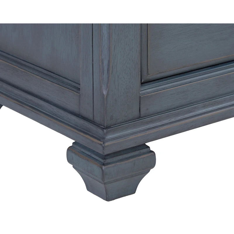 9-Drawer Solid Wood Dresser with Soft-Close Drawers — Corduroy Blue