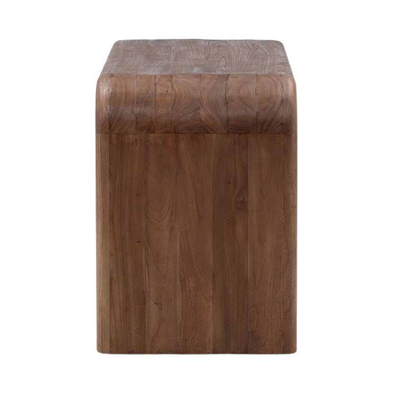 55" Wide Solid Wood Writing Desk — Minimalist Home Office Desk in Medium Brown