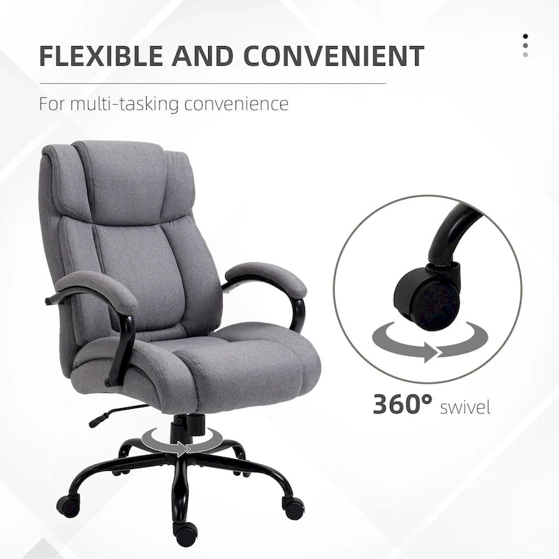 High Back Executive Office Chair — Extra-Wide Seat, 485 lbs Capacity, Adjustable Height
