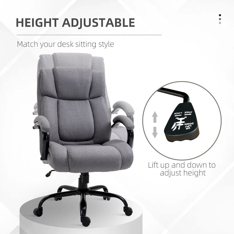High Back Executive Office Chair — Extra-Wide Seat, 485 lbs Capacity, Adjustable Height