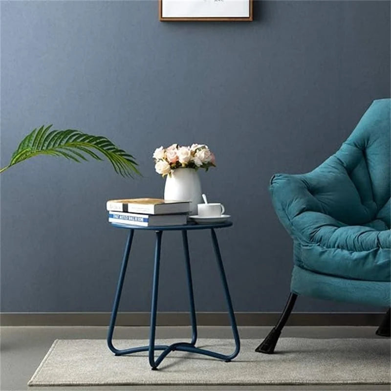 Round Metal Side Table — Indoor & Outdoor Snack & Accent Table, Weather-Resistant